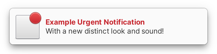 Urgent notification bubble