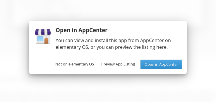 The new “Open in AppCenter” dialog