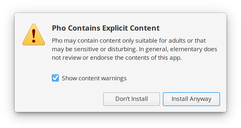 Content warnings in AppCenter