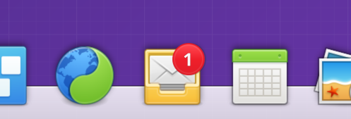 Badges show up in the Dock and Applications Menu.