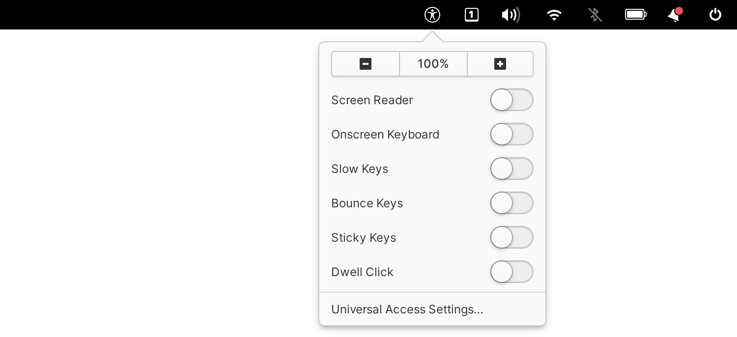 Universal Access indicator