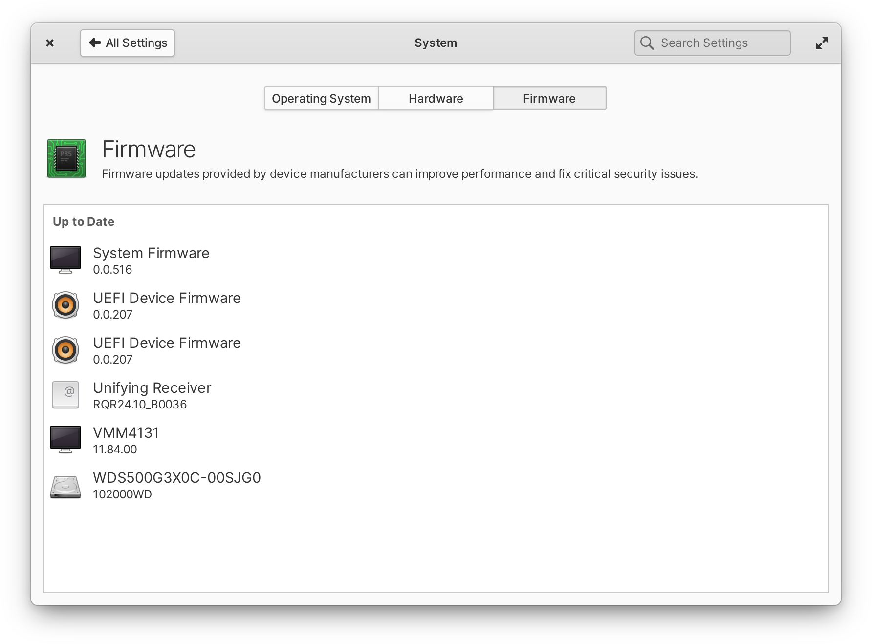 Firmware settings