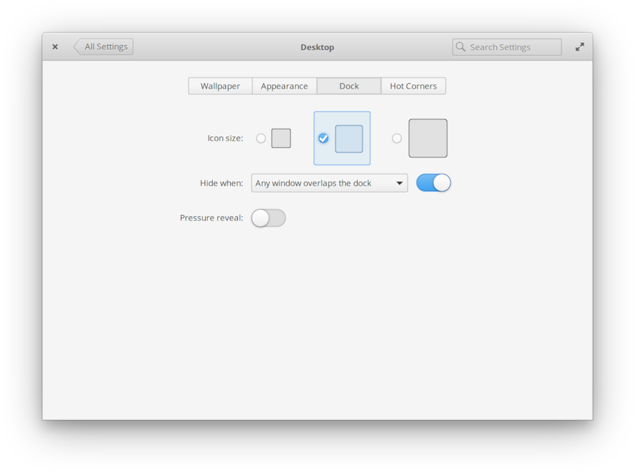 Screenshot of Desktop Settings