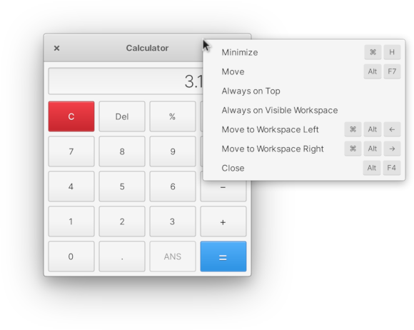 Gala keyboard shortcuts