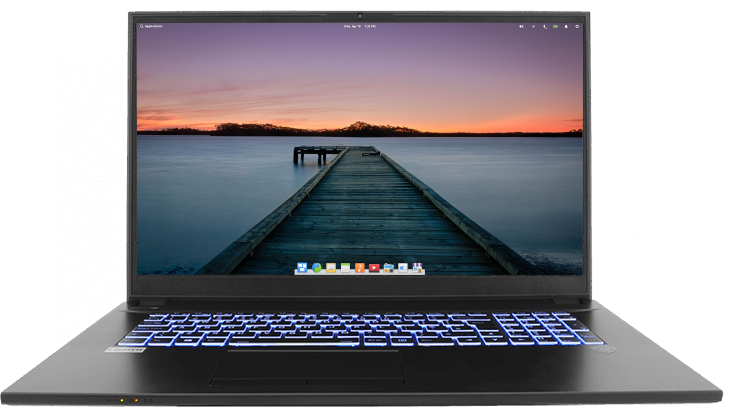 Laptop With Linux computer running elementary OS