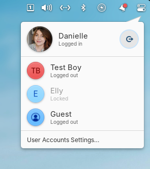 Accounts in Quick Settings