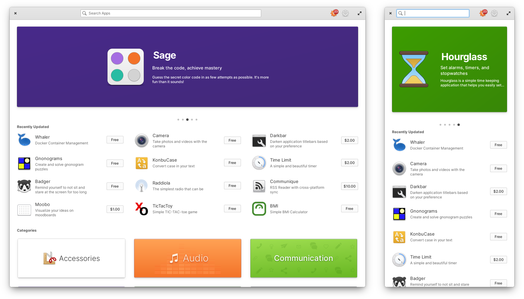 AppCenter's new navigation area and mobile comparison