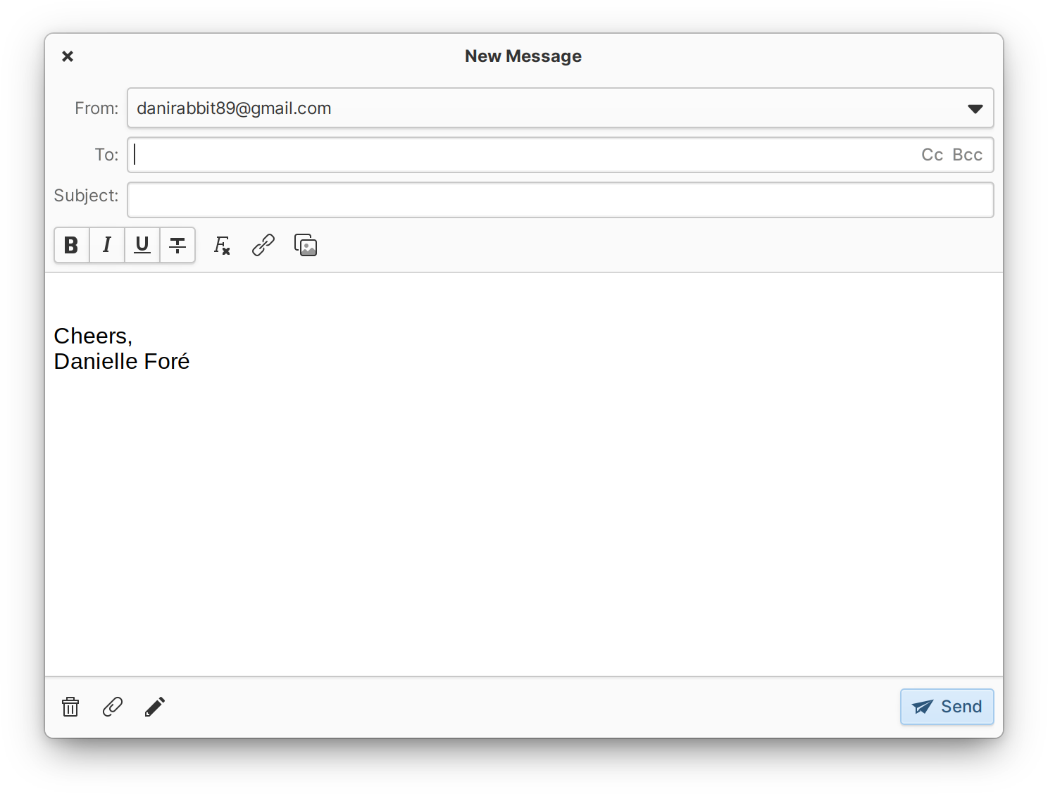 Composing a new message in Mail