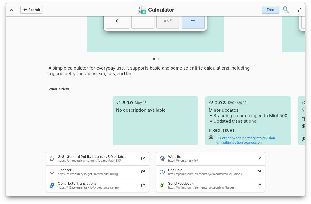 AppCenter app info page