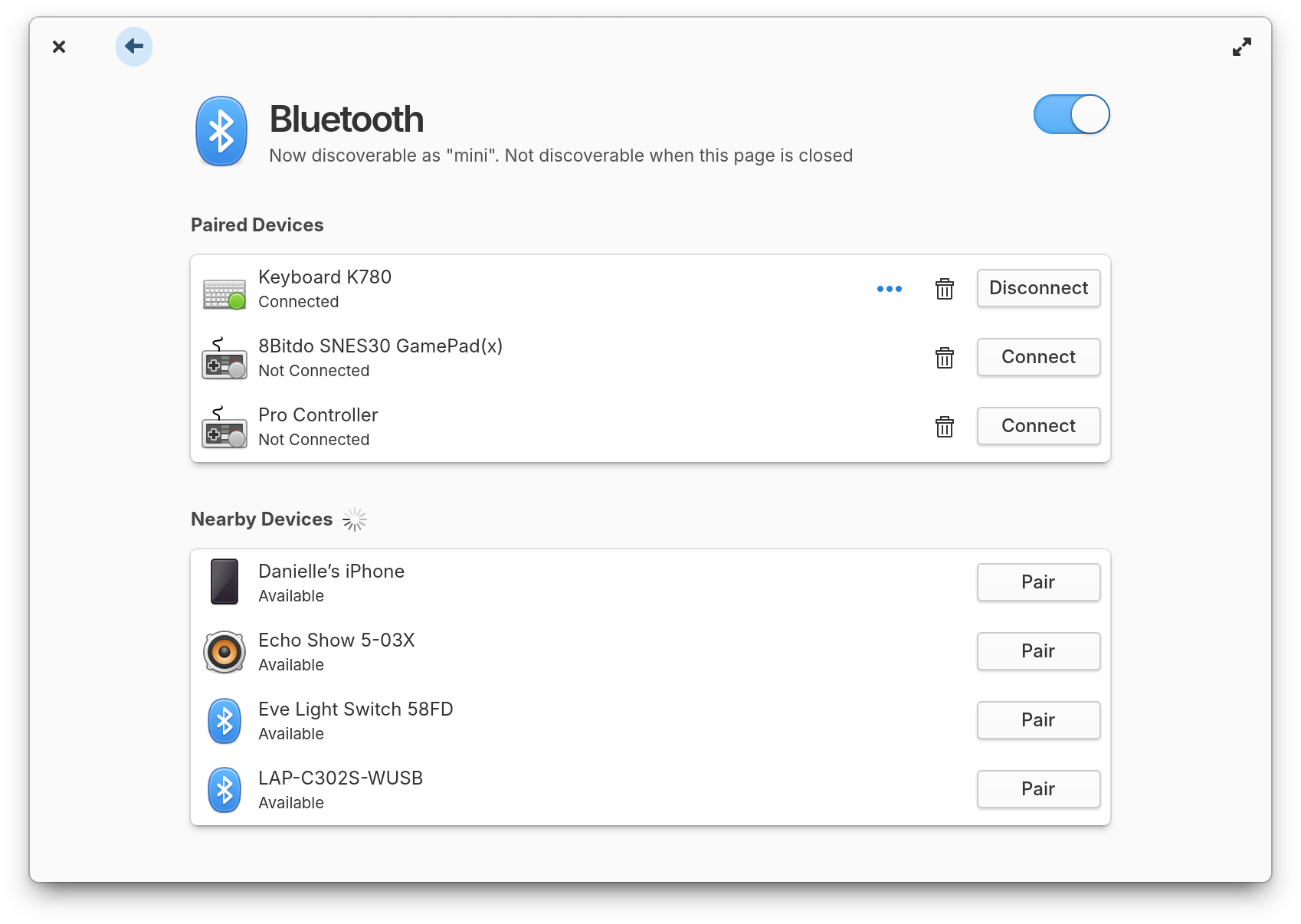 Bluetooth Settings