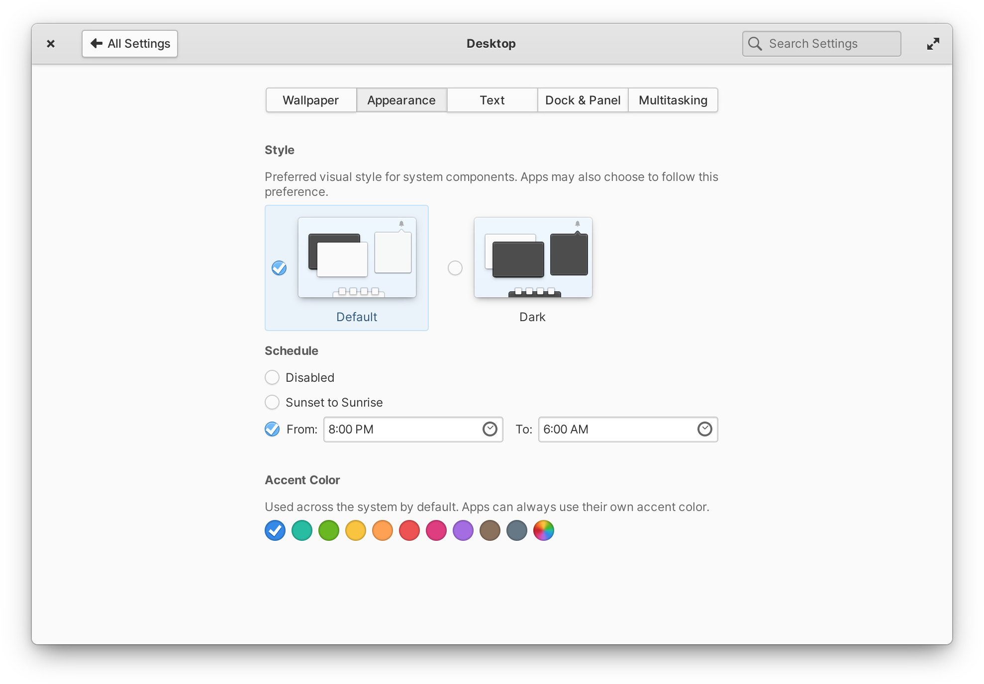 Redesigned Appearance Settings