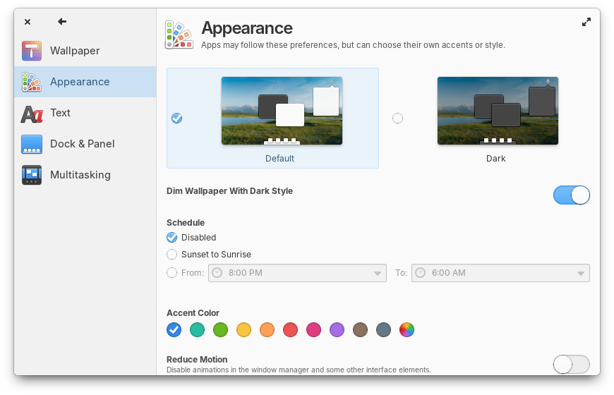 System Settings → Desktop → Appearance