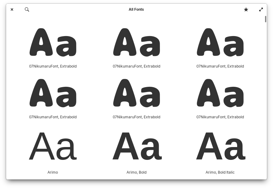 The Fonts app