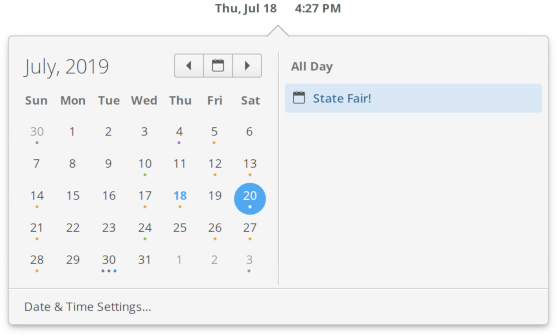 Date & Time indicator screenshot
