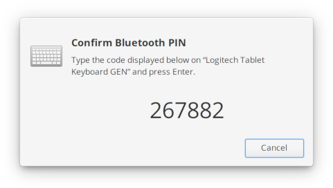Bluetooth pairing agent PIN dialog